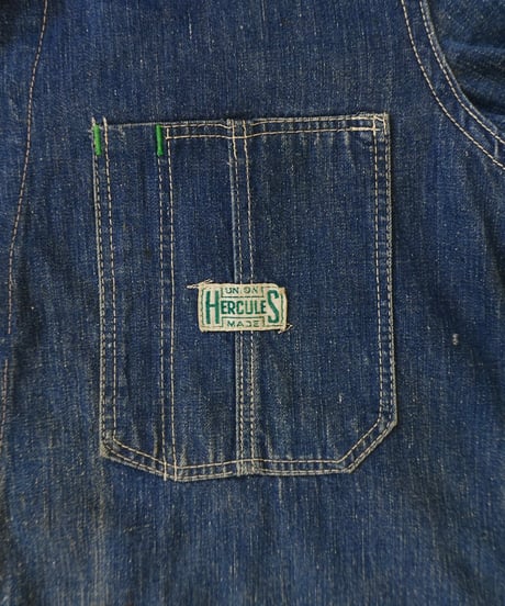 40s WWⅡ 『HERCULES』 Denim coverall / size 38-40程度