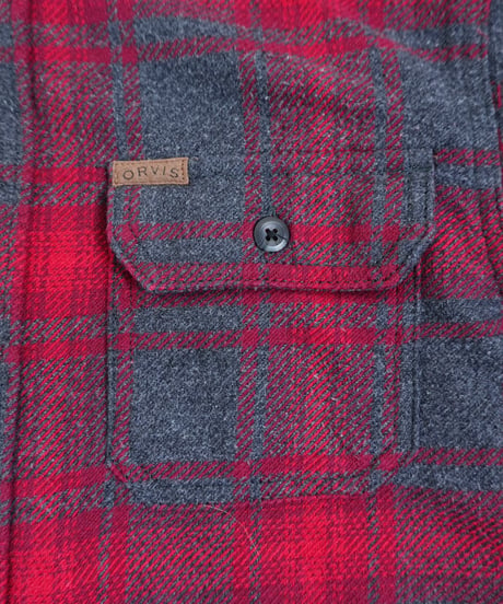 00s “ORVIS” Red Shadow Check Flannel shirt with pockets / size S