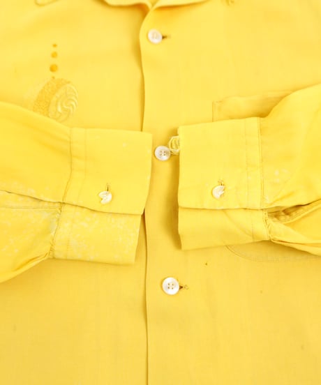 60s "NATIONAL" Rayon embroidered shirt / size L