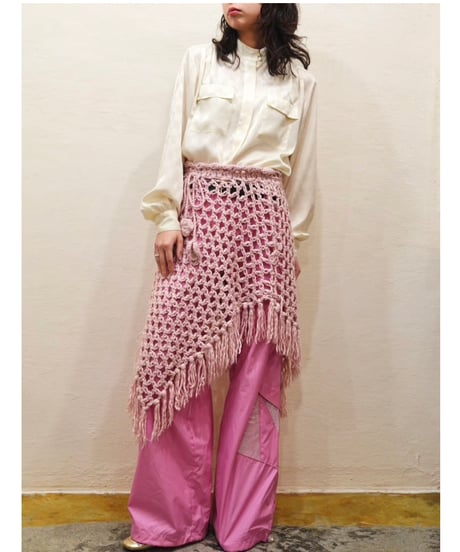 Cotton Candy Pink Yarn Poncho