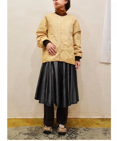 80s-90s Smoky Silver Wrinkle processing Skirt