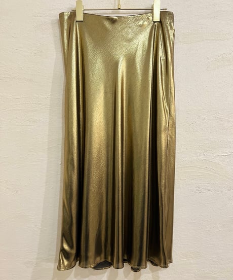 『J.CREW』 Gold Mirror Long Skirt