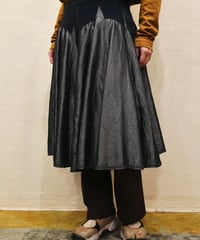 80s-90s Smoky Silver Wrinkle processing Skirt