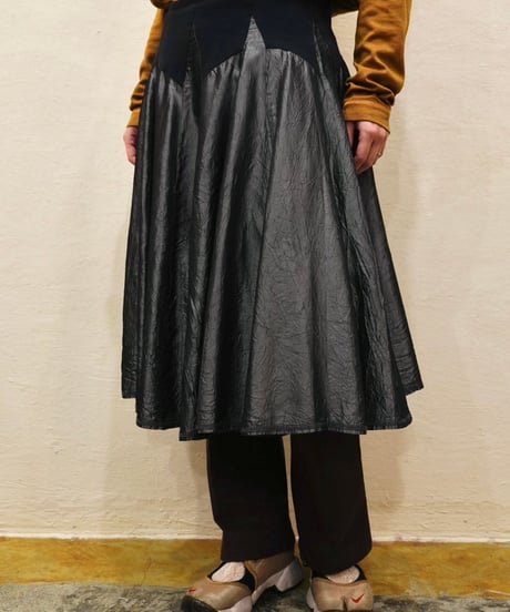 80s-90s Smoky Silver Wrinkle processing Skirt