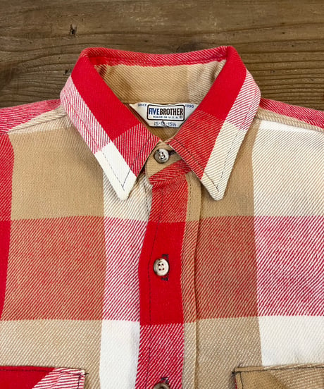80s 『FIVE BROTHERS』　Flannel shirt "Made in USA" / size M