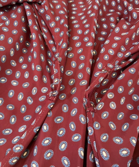 50-60s Small geometric pattern rayon gown