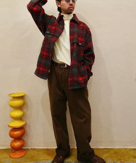 90s 『johnson woolen mills』 Red checked Wool jacket “Made in USA”