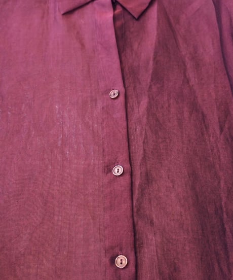 90s Bordeaux Sheer Silk Shirt
