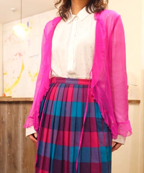 Vivid Pink Chiffon Bolero