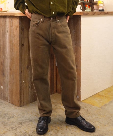 00s 『Levi's 501』 後染め カーキ ”Made in USA” / size W31L32