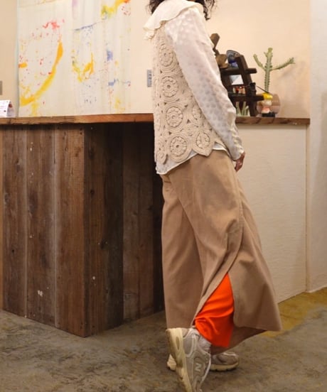 Vivid Orange Satin Wide Pants