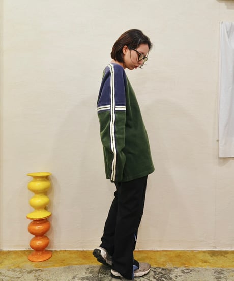 Side line Switching Long sleeve T-shirt