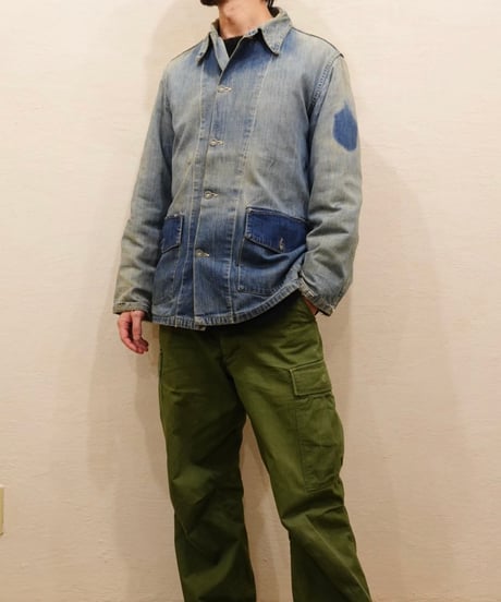 40s WWⅡ U.S.ARMY Denim Coveralls / size 38程度