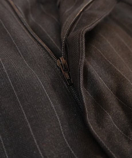 Black Striped Two-Pleated Slacks