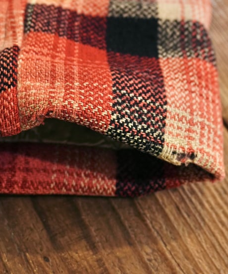50-60s Red base check Wool Long type Sport jacket