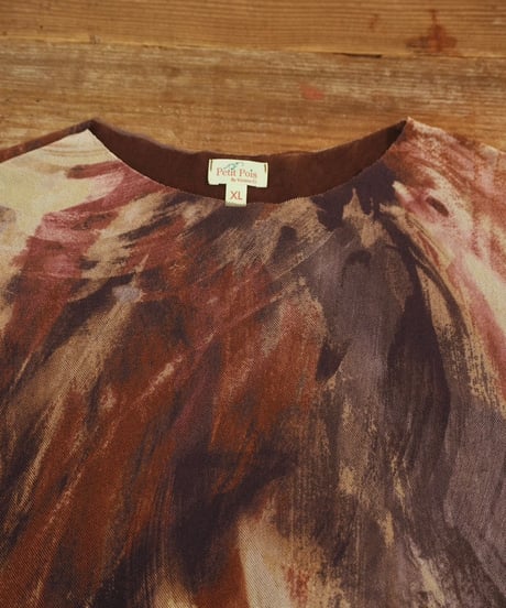 90s Art Print Sheer Top