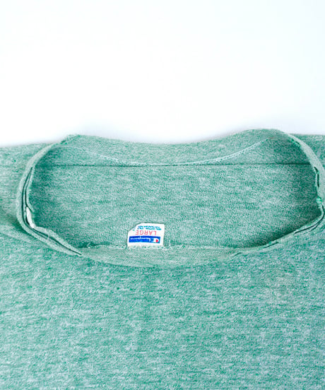 70s "Champion" Heather Green College print T-shirt / size L