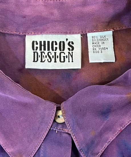 90s 『CHICO’S DESIGN』 Tie-dye silk shirt