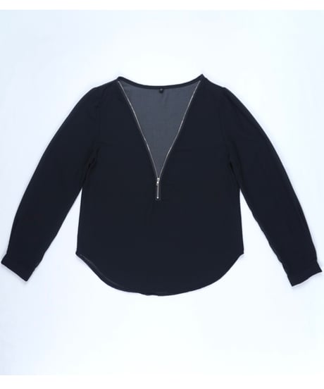Sheer Half-Zip Top