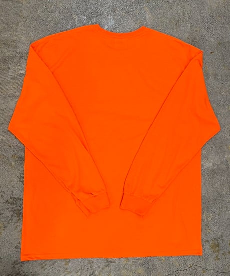 Fluorescent orange Big silhouette long sleeve T-shirt