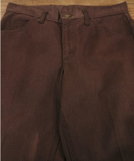 70-80s 『Lee』 茶色 ブーツカット コットンパンツ / size W30程度