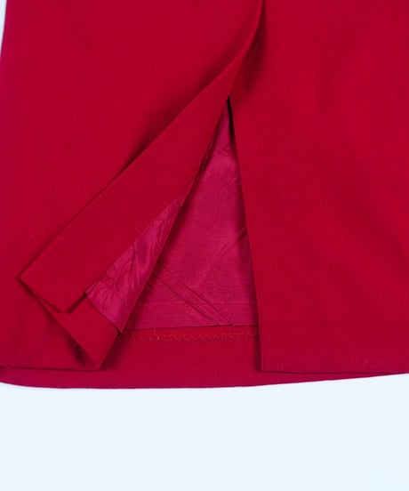 90s Red Wool Straight Skirt