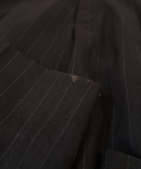 Black Striped Two-Pleated Slacks