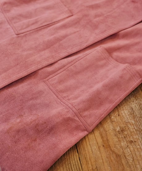 Fake Suede Leather Long Coat