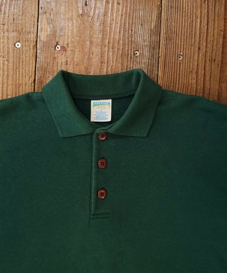 90s 『CHEETAH』 Half-button sweatshirt polo shirt "Made in USA"/ size S