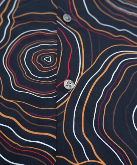 "Murano" All Over Print Tree Ring Pattern Shirt