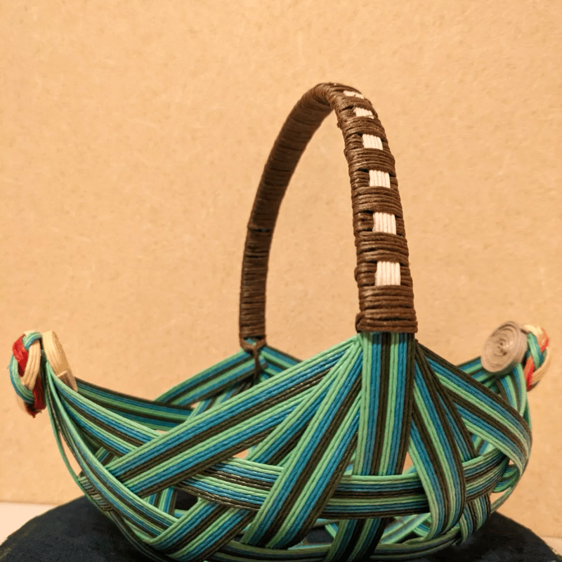 かご 小物入れ バスケット クラフトバンド エコクラフト ハンドメイド
