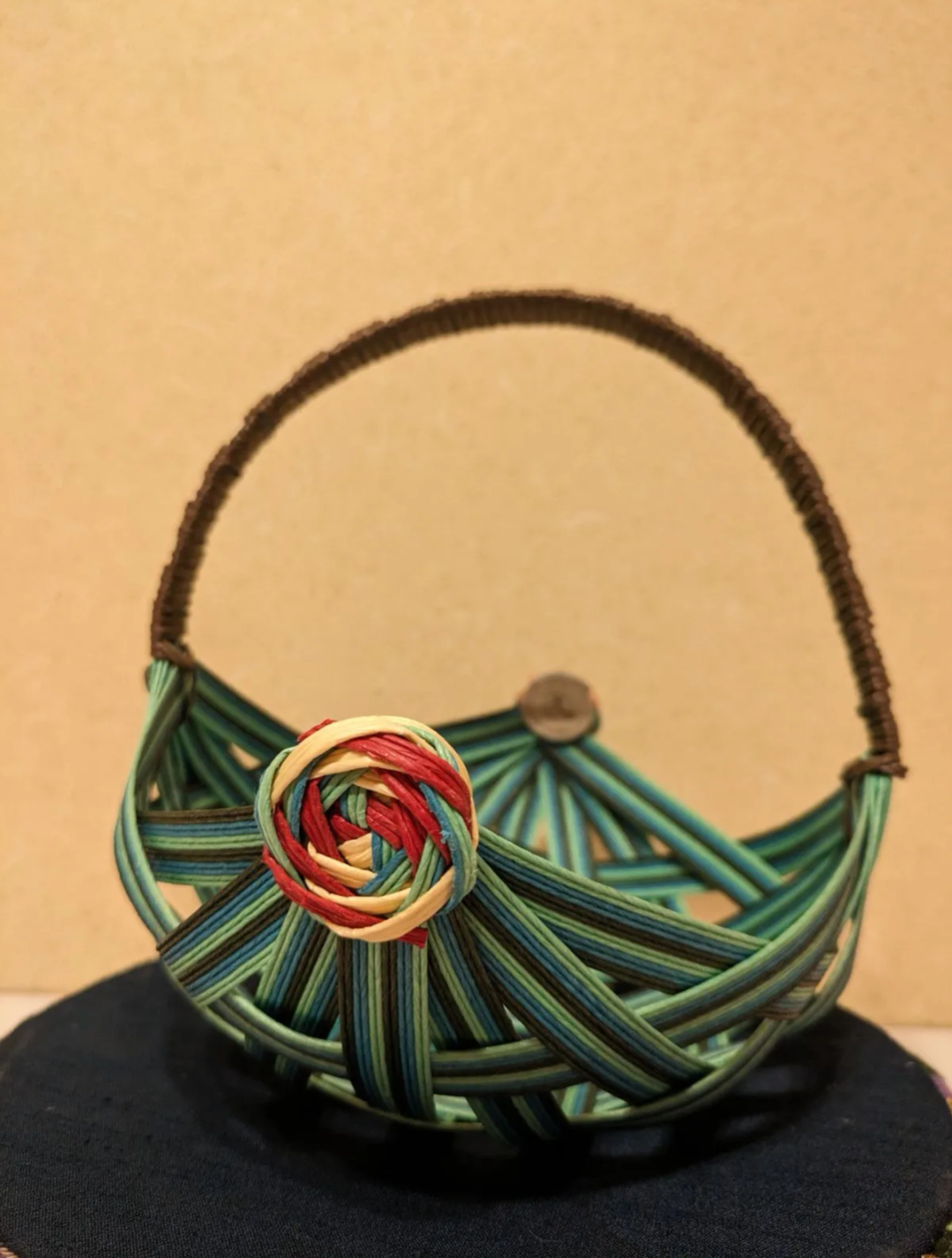 かご 小物入れ バスケット クラフトバンド エコクラフト ハンドメイド