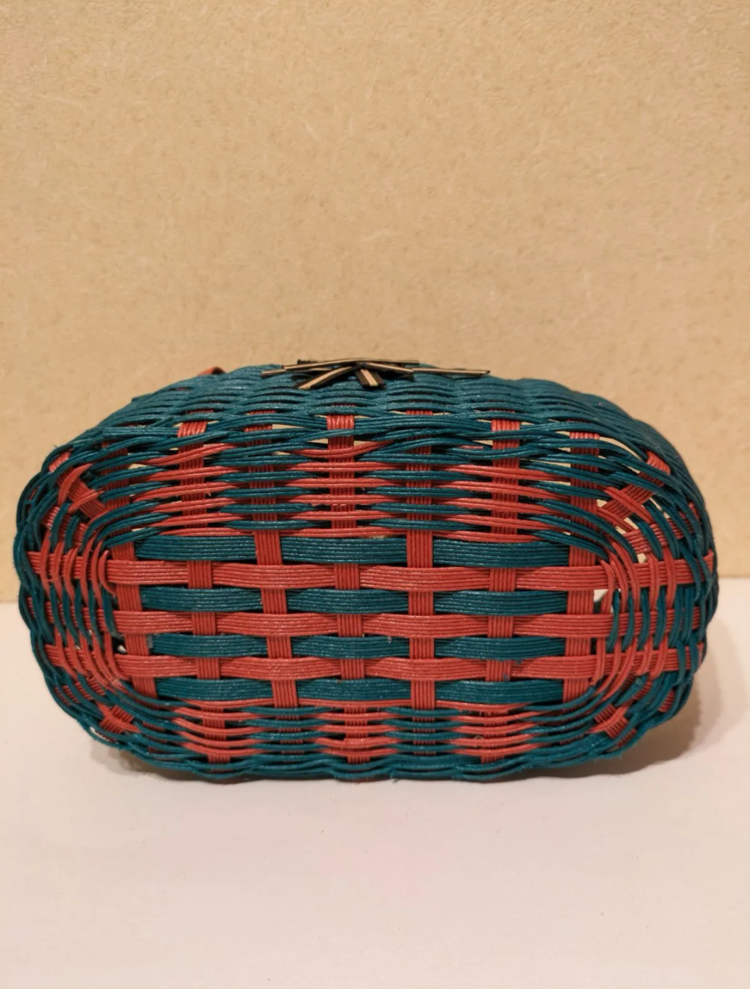 持ち手付きバスケット 手提げ かごバッグ エコクラフト クラフトバンド