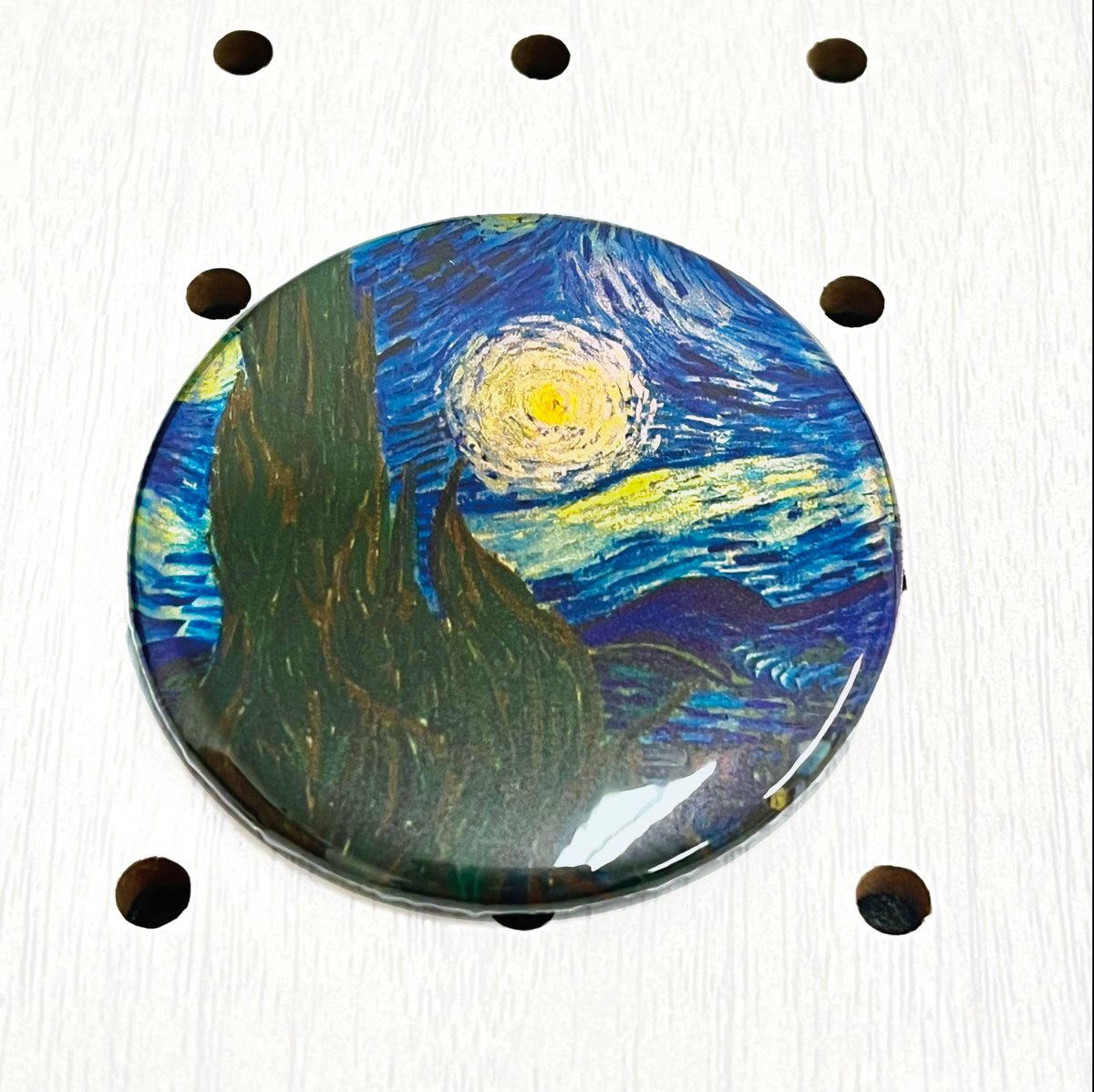 ゴッホ キラキラ缶バッジ 星月夜セット | ヨゾラノインサツヤ