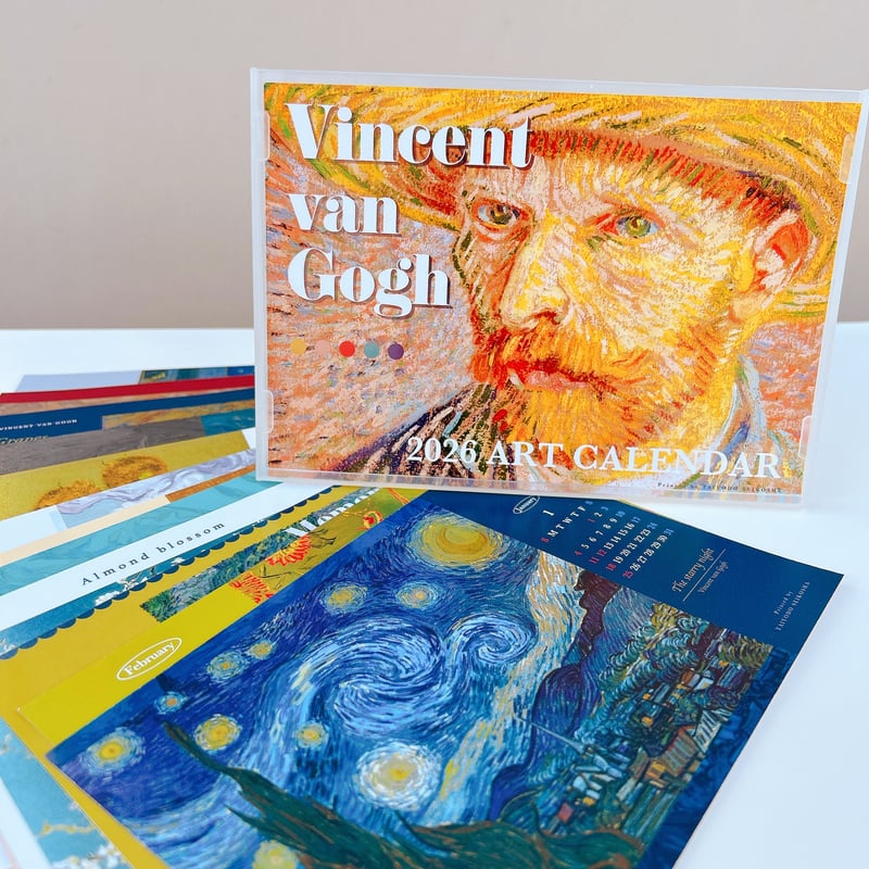 キラキラアートカレンダー2026 ゴッホ | ヨゾラノインサツヤ