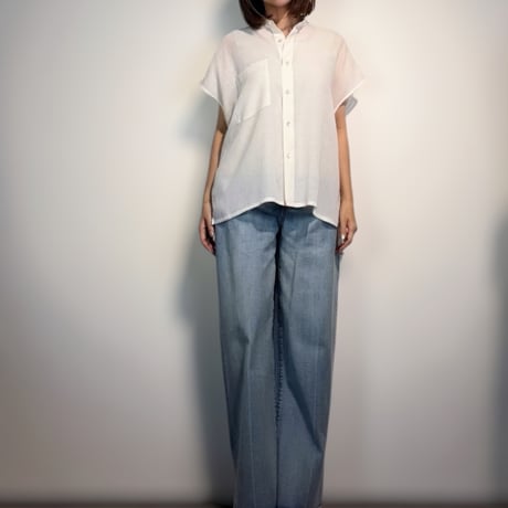 リネンライクシアーシャツ