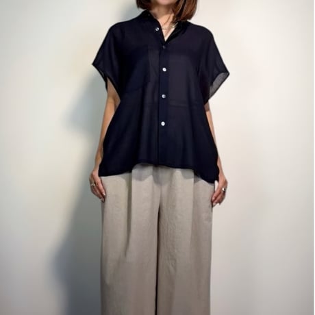リネンライクシアーシャツ