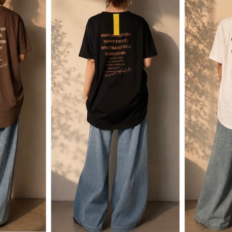オーバーサイズバックメッセージTシャツ