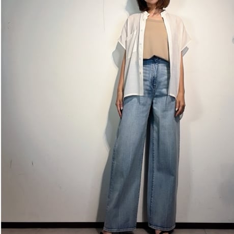 リネンライクシアーシャツ