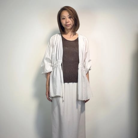 ラメストライプ2WAYブラウス