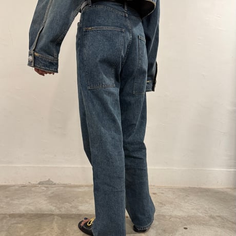 タックバギーデニムパンツ
