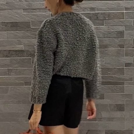 コットン仕立てハイウエストショートパンツ