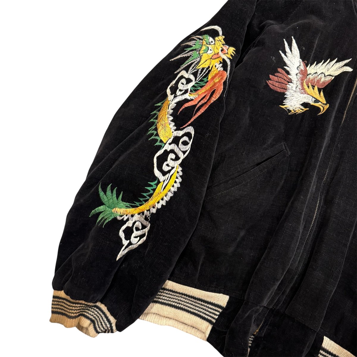 50s~ JAPAN SOUVENIOR JACKET 別珍 スカジャン 鷹 虎 | OLD