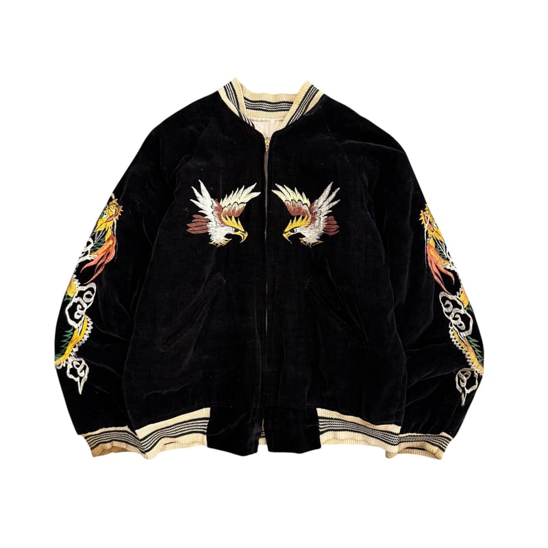50s~ JAPAN SOUVENIOR JACKET 別珍 スカジャン 鷹 虎 | OLD