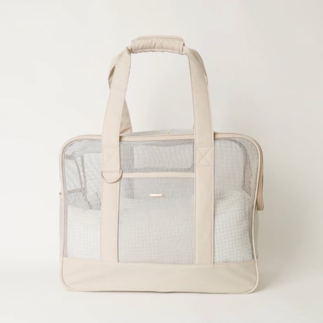 メッシュペットトートバッグ+冷感チェック柄ふんわりクッション付き