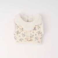 スカラップカラー花柄キルティングハーネス+リードSET