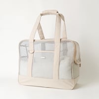 メッシュペットトートバッグ+冷感チェック柄ふんわりクッション付き