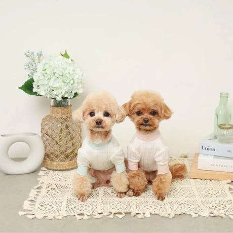 冷感防虫メッシュチェックロンパース＋キャップSET