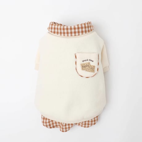 シャツドッキングビスケット刺繍トップス