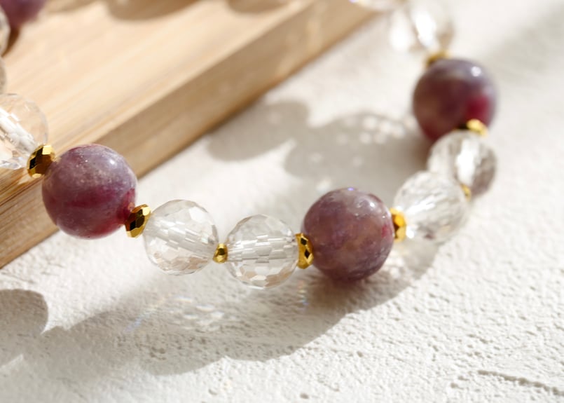 天然石】ユニコーン×水晶の五芒星ブレスレット | 幸運のつぼみ